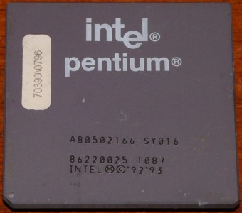 Intel Pentium 166MHz CPU sSpec: SY016, A80502166 VSS iPP, Philippines 1992-93